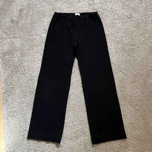 DONNI Baby rib scallop pant jet black with white detail